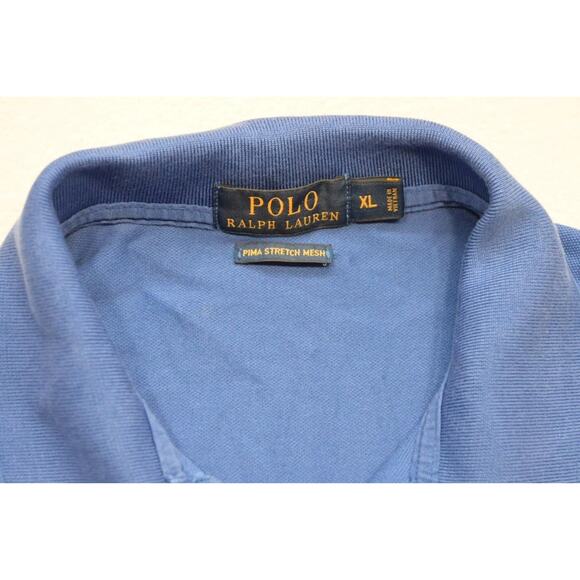 Polo Ralph Lauren Golf Polo Pima Stretch Mesh Classic Fit Blue Mens Sz XL - Picture 7 of 9